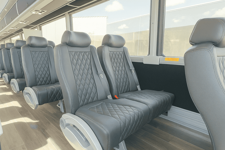 interior of Charter Bus Rental Mount Prospect charter bus